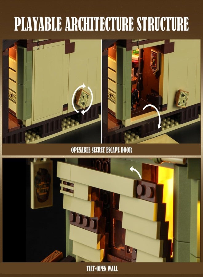 FUNWHOLE Western-Saloon Lighting Building-Bricks Set - The Old West Saloon LED Light Construction Building Model Set 2026 Pcs for Adults and Teen - Image 3